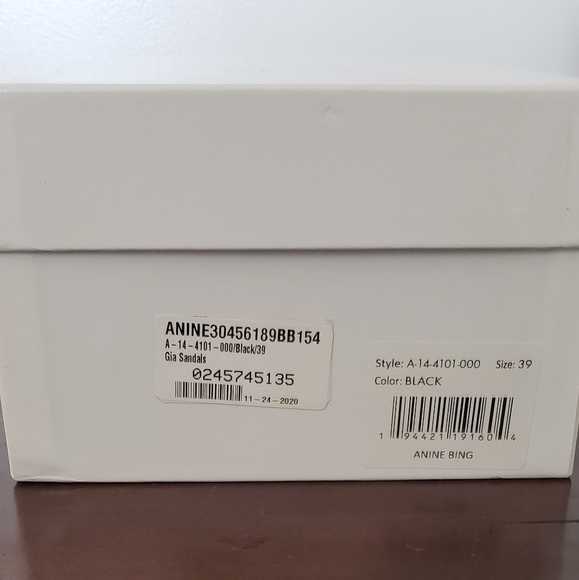 Anine Bing Gia Sandals Black with Gold Studs - Picture 4 of 6